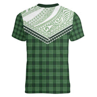 Aloha Hawaii Cowboys Paniolo Women V-Neck T-Shirt Forest Green Palaka LT7 - Polynesian Pride