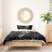 Kia Ora New Zealand Floral Bedding Set Black - Polynesian Pride