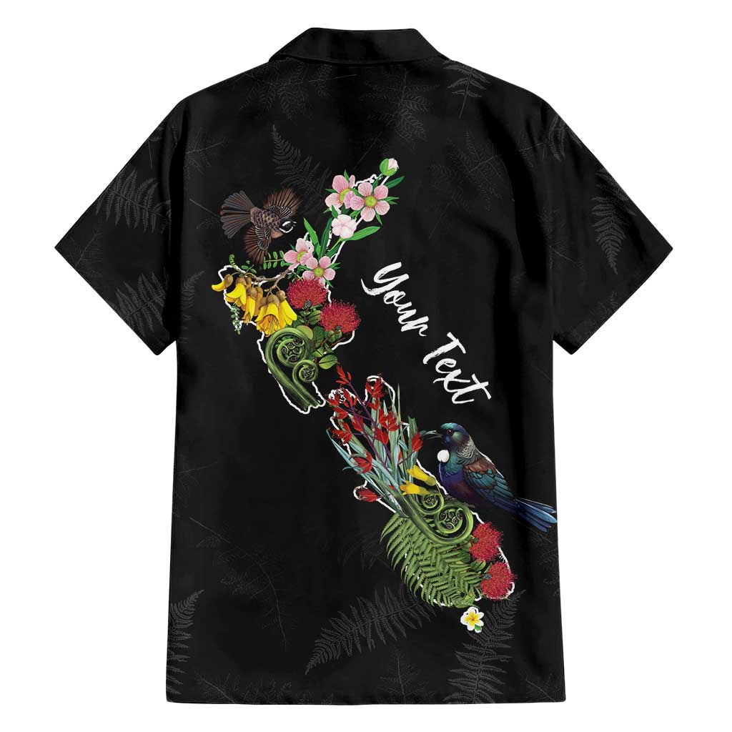 Kia Ora New Zealand Floral Personalized Family Matching Short Sleeve Bodycon Dress and Hawaiian Shirt Black LT7 - Polynesian Pride