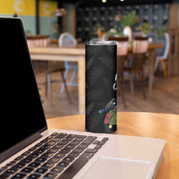 Kia Ora New Zealand Floral Skinny Tumbler Black LT7 - Polynesian Pride