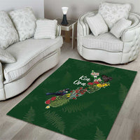 Kia Ora New Zealand Floral Area Rug Sage Green - Polynesian Pride