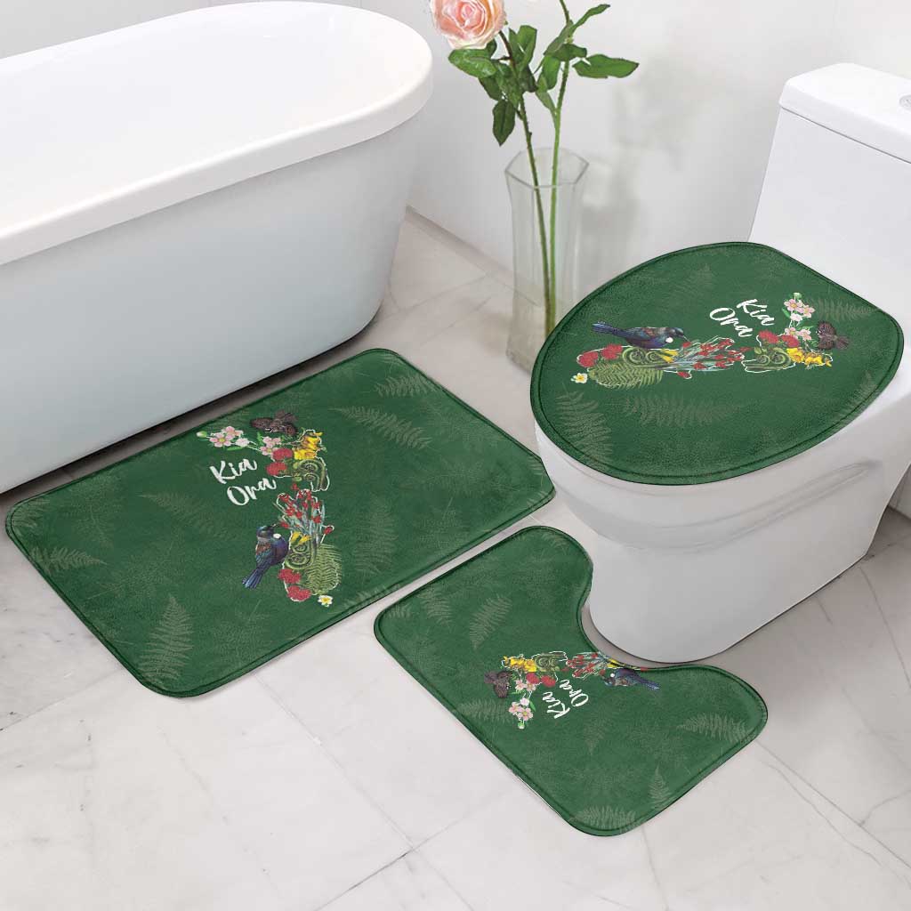 Kia Ora New Zealand Floral Bathroom Set Sage Green - Polynesian Pride