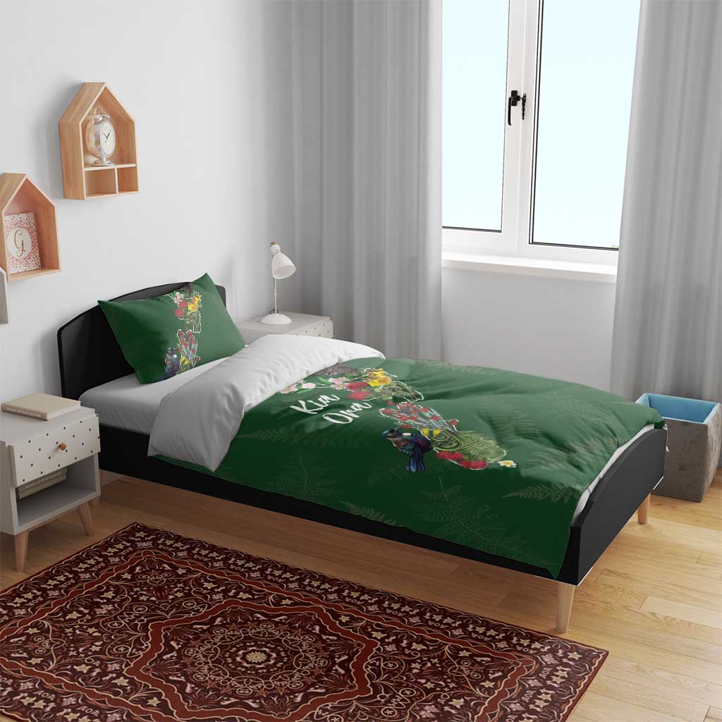 Kia Ora New Zealand Floral Bedding Set Sage Green - Polynesian Pride