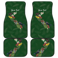 Kia Ora New Zealand Floral Personalized Car Mats Sage Green LT7 - Polynesian Pride
