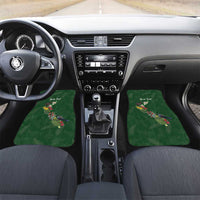 Kia Ora New Zealand Floral Personalized Car Mats Sage Green LT7 Set 2pcs - Front Sage Green - Polynesian Pride
