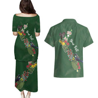 Kia Ora New Zealand Floral Personalized Couples Matching Puletasi and Hawaiian Shirt Sage Green LT7 - Polynesian Pride