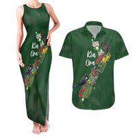 Kia Ora New Zealand Floral Personalized Couples Matching Tank Maxi Dress and Hawaiian Shirt Sage Green LT7 Sage Green - Polynesian Pride