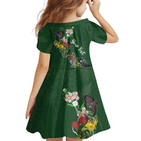 Kia Ora New Zealand Floral Personalized Family Matching Long Sleeve Bodycon Dress and Hawaiian Shirt Sage Green LT7 - Polynesian Pride