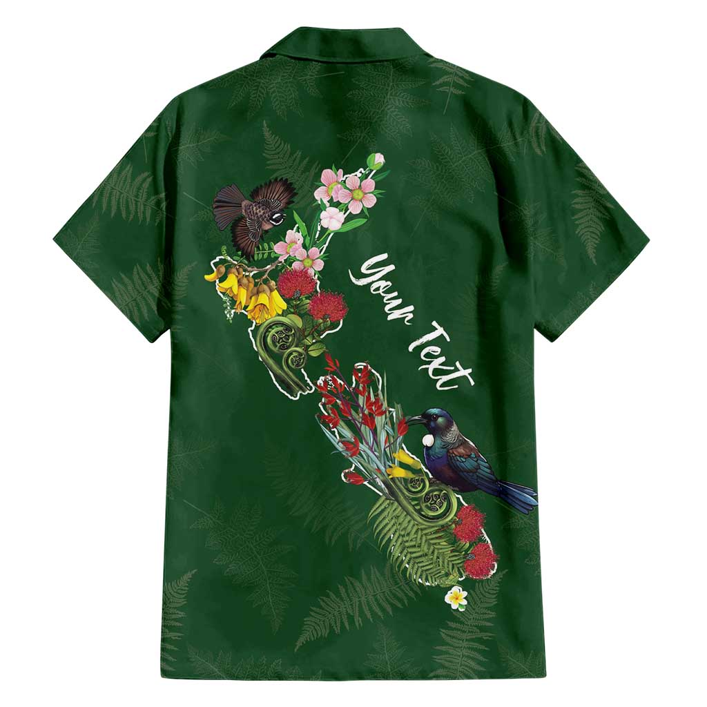 Kia Ora New Zealand Floral Personalized Family Matching Off The Shoulder Long Sleeve Dress and Hawaiian Shirt Sage Green LT7 - Polynesian Pride