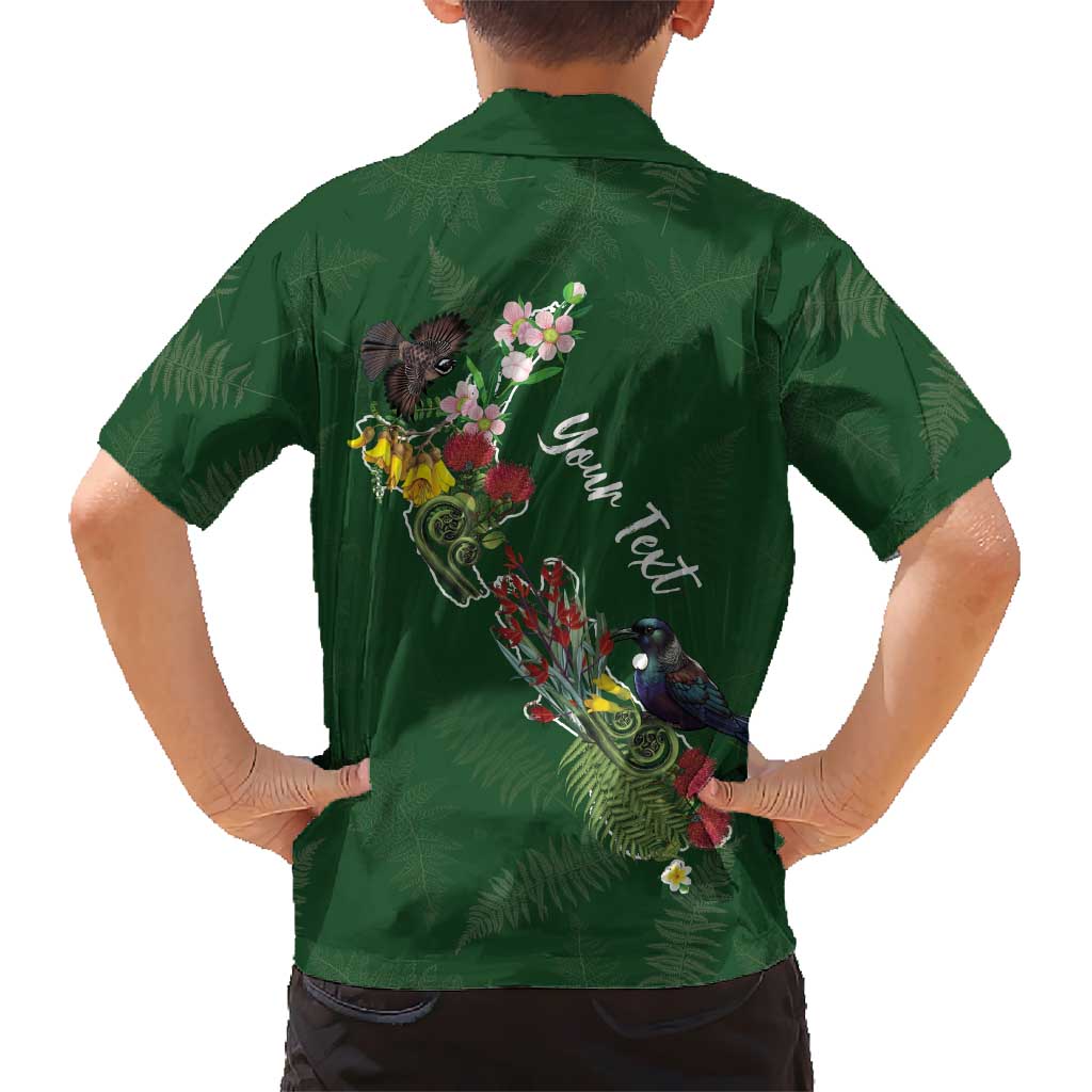 Kia Ora New Zealand Floral Personalized Family Matching Puletasi and Hawaiian Shirt Sage Green LT7 - Polynesian Pride