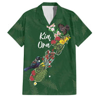 Kia Ora New Zealand Floral Personalized Family Matching Summer Maxi Dress and Hawaiian Shirt Sage Green LT7 Dad's Shirt - Short Sleeve Sage Green - Polynesian Pride