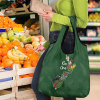 Kia Ora New Zealand Floral Grocery Bag Sage Green - Polynesian Pride