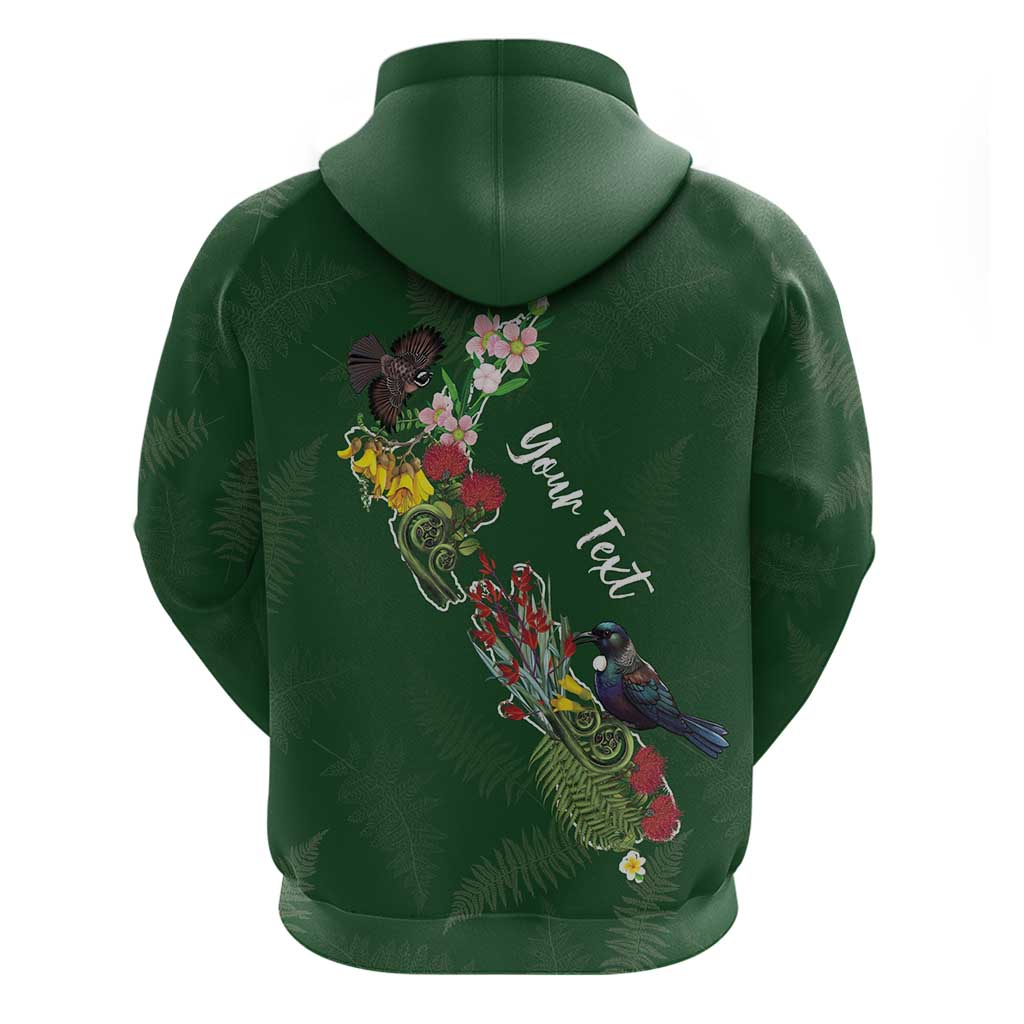 Kia Ora New Zealand Floral Personalized Hoodie Sage Green LT7 - Polynesian Pride