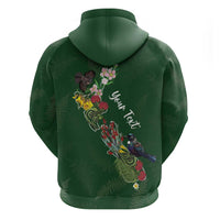 Kia Ora New Zealand Floral Personalized Hoodie Sage Green LT7 - Polynesian Pride