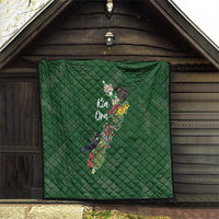 Kia Ora New Zealand Floral Quilt Sage Green LT7 - Polynesian Pride