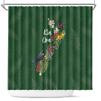 Kia Ora New Zealand Floral Shower Curtain Sage Green LT7 Sage Green - Polynesian Pride