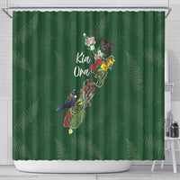 Kia Ora New Zealand Floral Shower Curtain Sage Green LT7 - Polynesian Pride