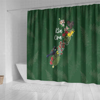 Kia Ora New Zealand Floral Shower Curtain Sage Green LT7 - Polynesian Pride