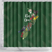 Kia Ora New Zealand Floral Shower Curtain Sage Green LT7 - Polynesian Pride