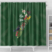 Kia Ora New Zealand Floral Shower Curtain Sage Green LT7 - Polynesian Pride