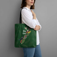 Kia Ora New Zealand Floral Tote Bag Sage Green LT7 - Polynesian Pride