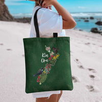 Kia Ora New Zealand Floral Tote Bag Sage Green LT7 - Polynesian Pride