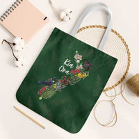 Kia Ora New Zealand Floral Tote Bag Sage Green LT7 White Strap One Size Sage Green - Polynesian Pride