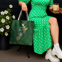 Kia Ora New Zealand Floral Tote Bag Sage Green LT7 - Polynesian Pride