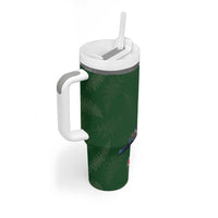 Kia Ora New Zealand Floral Tumbler With Handle Sage Green - Polynesian Pride