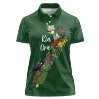 Kia Ora New Zealand Floral Personalized Women Polo Shirt Sage Green LT7 Female Sage Green - Polynesian Pride