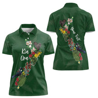 Kia Ora New Zealand Floral Personalized Women Polo Shirt Sage Green LT7 - Polynesian Pride