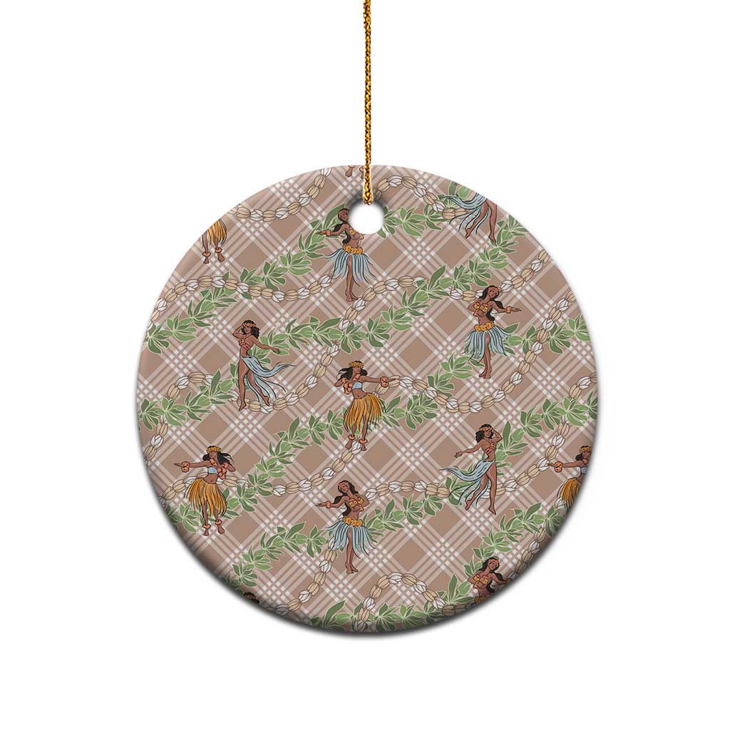 Beige Palaka Hula Girls Seamless Hawaii Aloha Ceramic Ornament LT7 - Polynesian Pride