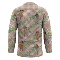 Beige Palaka Hula Girls Seamless Hawaii Aloha Hockey Jersey - Polynesian Pride