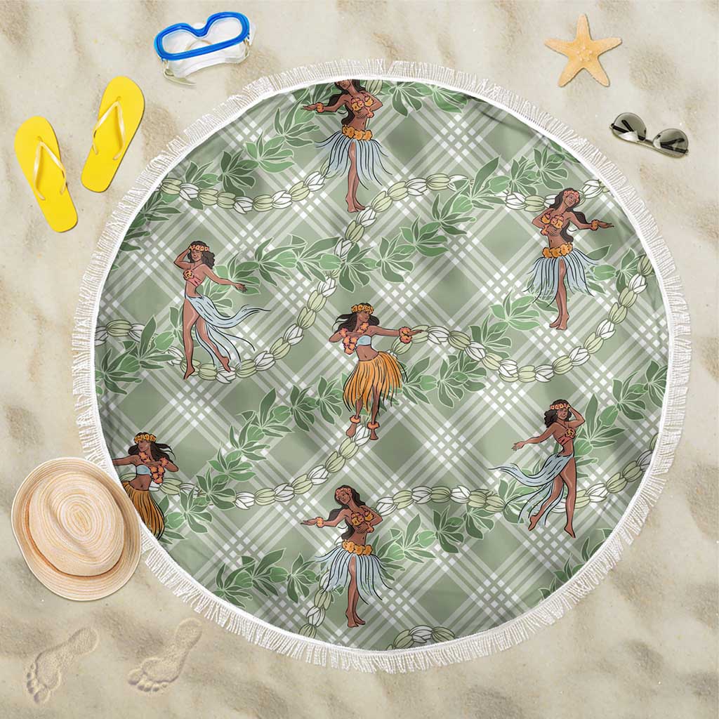 Mint Palaka Hula Girls Seamless Hawaii Aloha Beach Blanket LT7 One Size 150cm Mint - Polynesian Pride