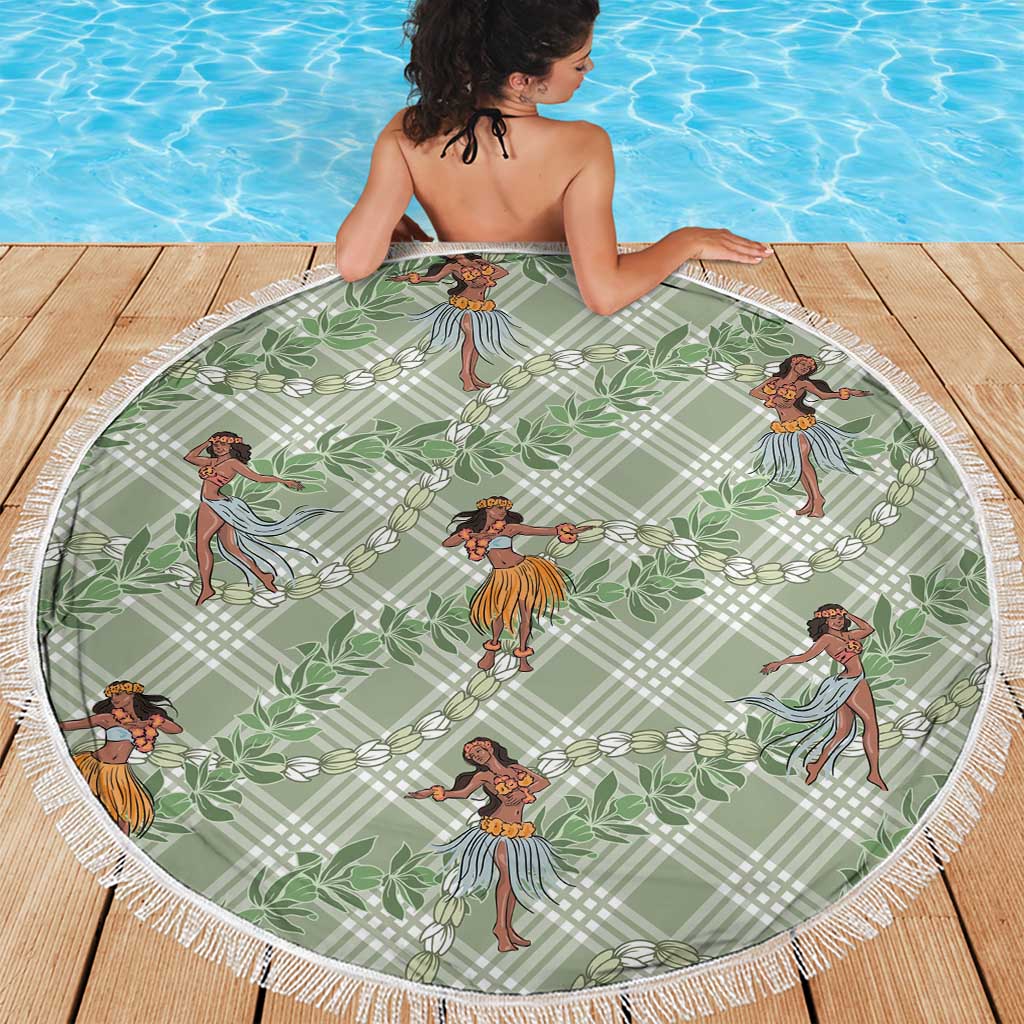 Mint Palaka Hula Girls Seamless Hawaii Aloha Beach Blanket LT7 - Polynesian Pride