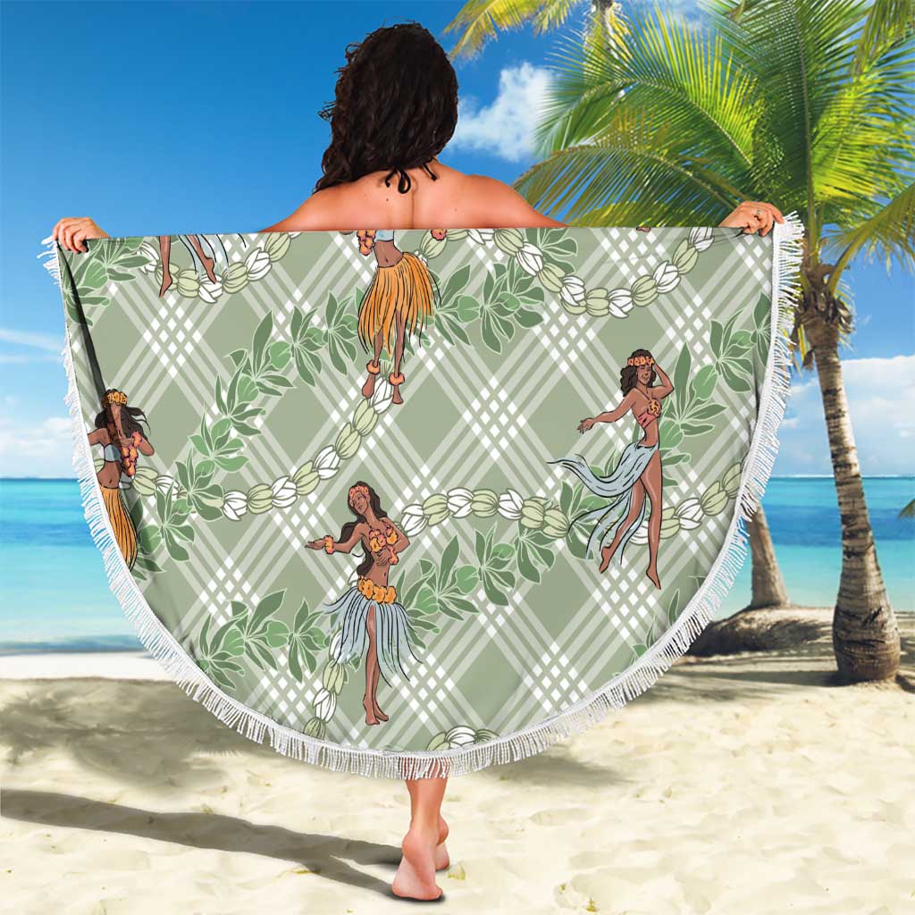Mint Palaka Hula Girls Seamless Hawaii Aloha Beach Blanket LT7 - Polynesian Pride