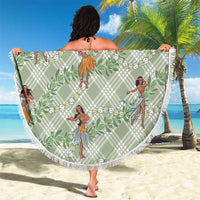 Mint Palaka Hula Girls Seamless Hawaii Aloha Beach Blanket LT7 - Polynesian Pride