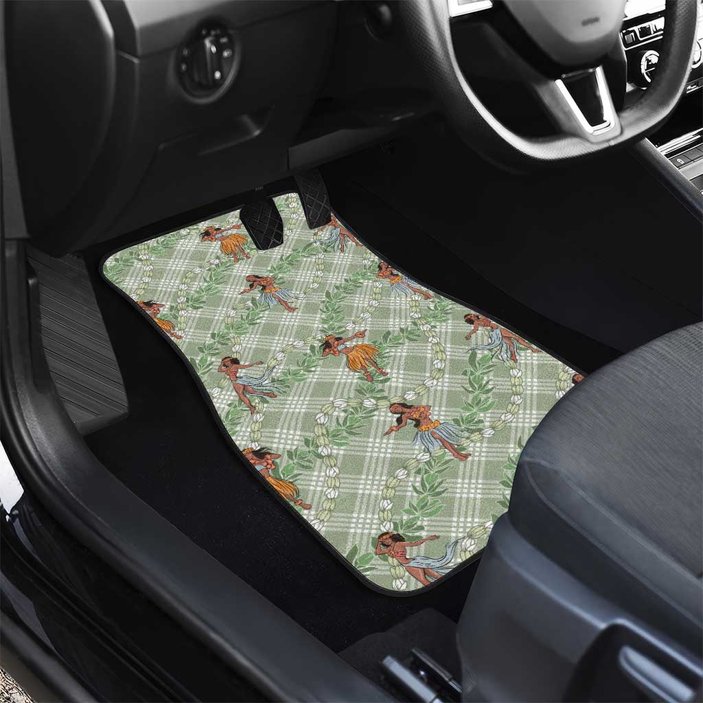 Mint Palaka Hula Girls Seamless Hawaii Aloha Car Mats - Polynesian Pride
