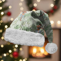 Mint Palaka Hula Girls Seamless Hawaii Aloha Christmas Santa Hat LT7 With Fur Mint - Polynesian Pride