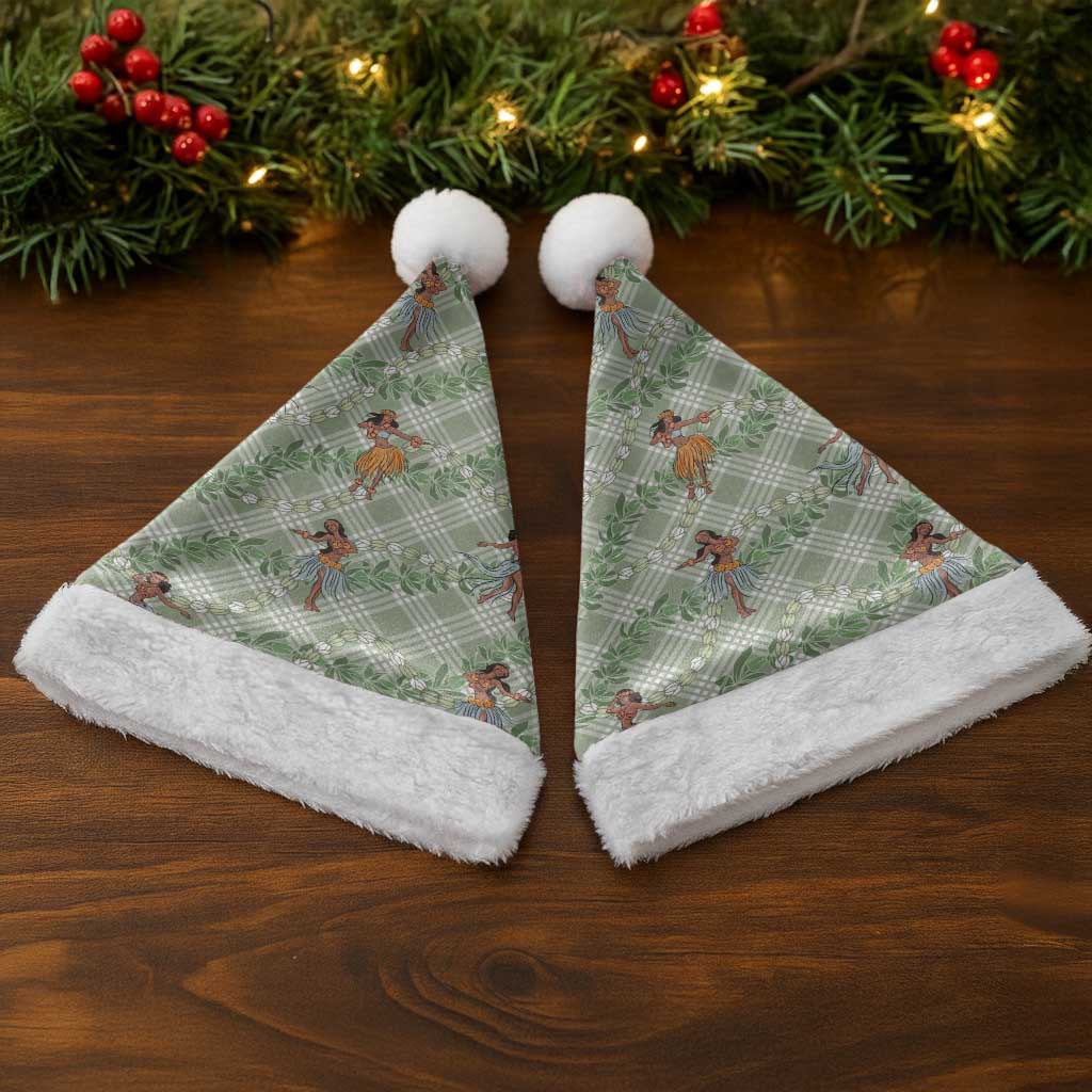 Mint Palaka Hula Girls Seamless Hawaii Aloha Christmas Santa Hat LT7 - Polynesian Pride