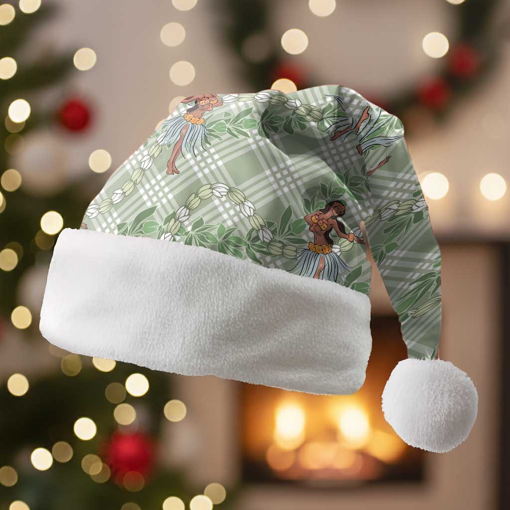 Mint Palaka Hula Girls Seamless Hawaii Aloha Christmas Santa Hat LT7 Without Fur Mint - Polynesian Pride