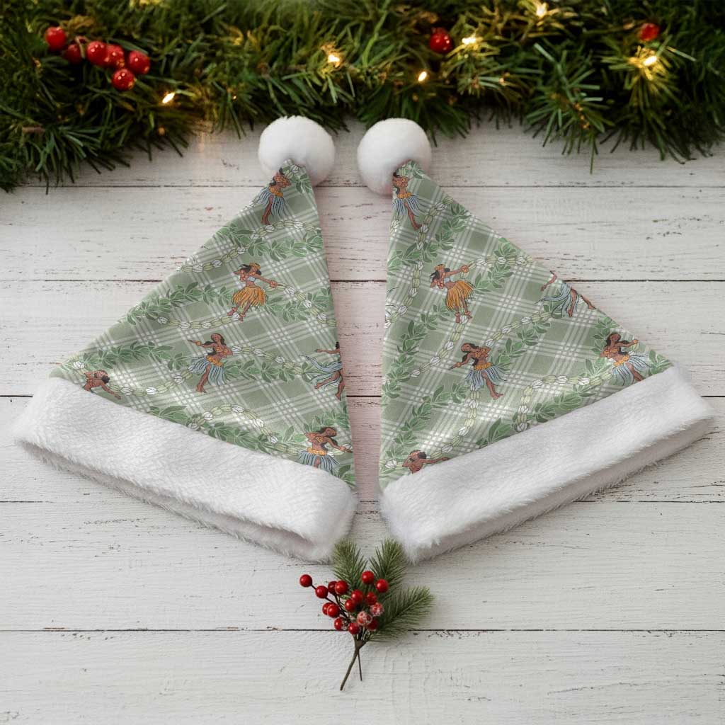 Mint Palaka Hula Girls Seamless Hawaii Aloha Christmas Santa Hat LT7 - Polynesian Pride