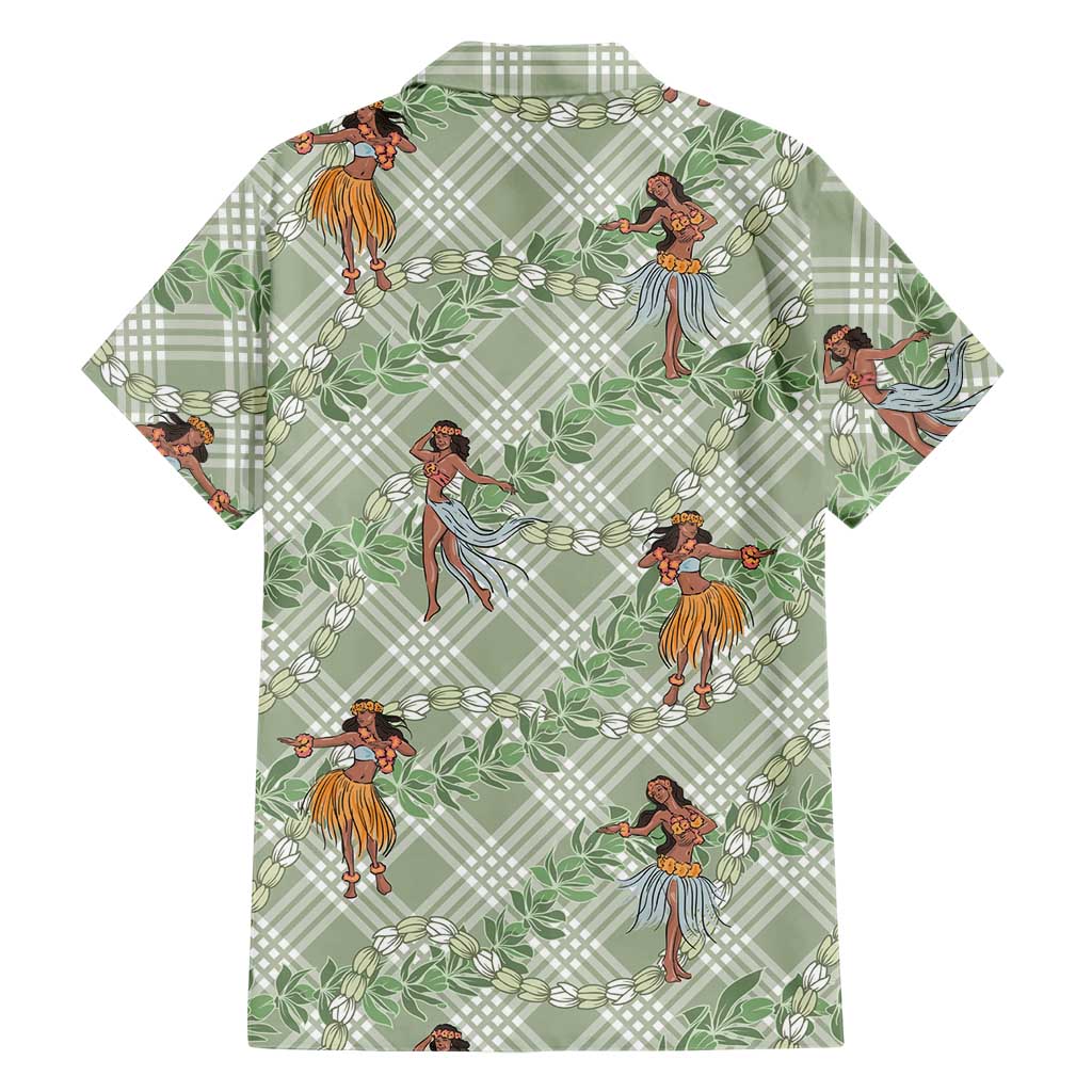 Mint Palaka Hula Girls Seamless Hawaii Aloha Family Matching Mermaid Dress and Hawaiian Shirt LT7 - Polynesian Pride