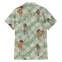 Mint Palaka Hula Girls Seamless Hawaii Aloha Family Matching Short Sleeve Bodycon Dress and Hawaiian Shirt LT7 - Polynesian Pride