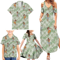 Mint Palaka Hula Girls Seamless Hawaii Aloha Family Matching Summer Maxi Dress and Hawaiian Shirt LT7 - Polynesian Pride