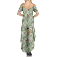 Mint Palaka Hula Girls Seamless Hawaii Aloha Family Matching Summer Maxi Dress and Hawaiian Shirt LT7 - Polynesian Pride