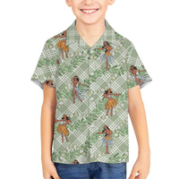 Mint Palaka Hula Girls Seamless Hawaii Aloha Hawaiian Shirt - Polynesian Pride