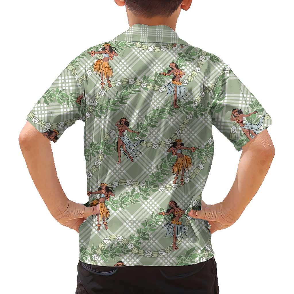 Mint Palaka Hula Girls Seamless Hawaii Aloha Hawaiian Shirt - Polynesian Pride