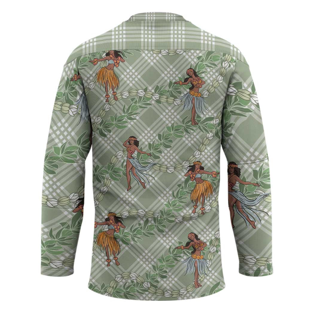 Mint Palaka Hula Girls Seamless Hawaii Aloha Hockey Jersey - Polynesian Pride