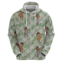 Mint Palaka Hula Girls Seamless Hawaii Aloha Hoodie - Polynesian Pride